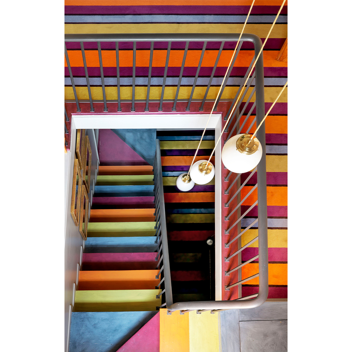 strong colors stairs in eclectic mood