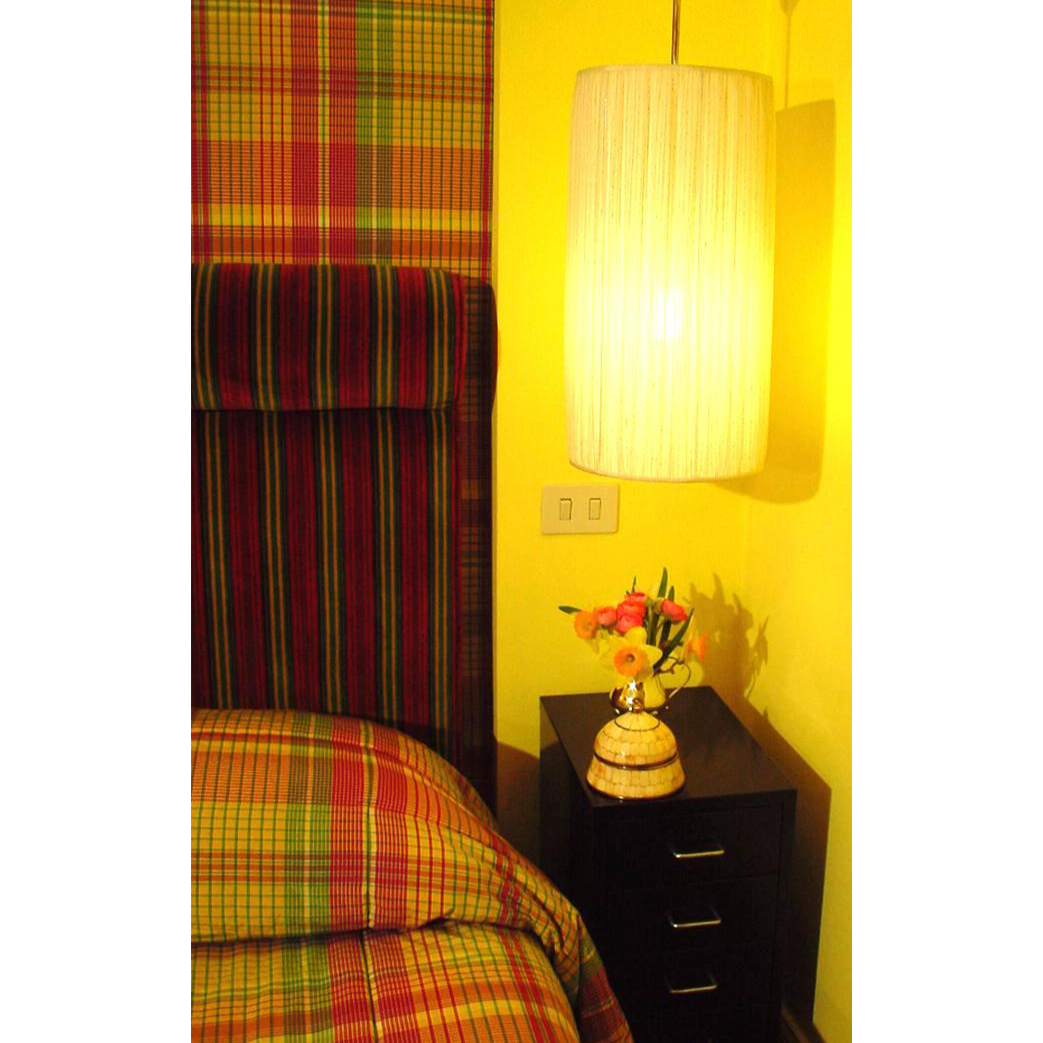 indian scheme bedroom - madras fabric - velvet